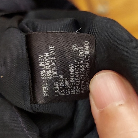 TAHARI ASL Classic Navy Blue Linen Blend Sleeveless Fully Lined Dress - Picture 10 of 10